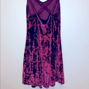 Crushed Velvet Wine Dress